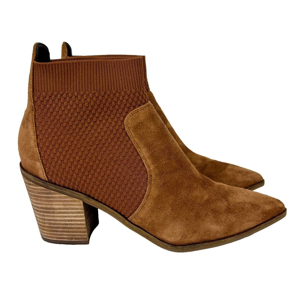 Cole Haan Maggie Suede Tan Ankle Chelsea Boots Heeled Booties Pointed Toe 10.5